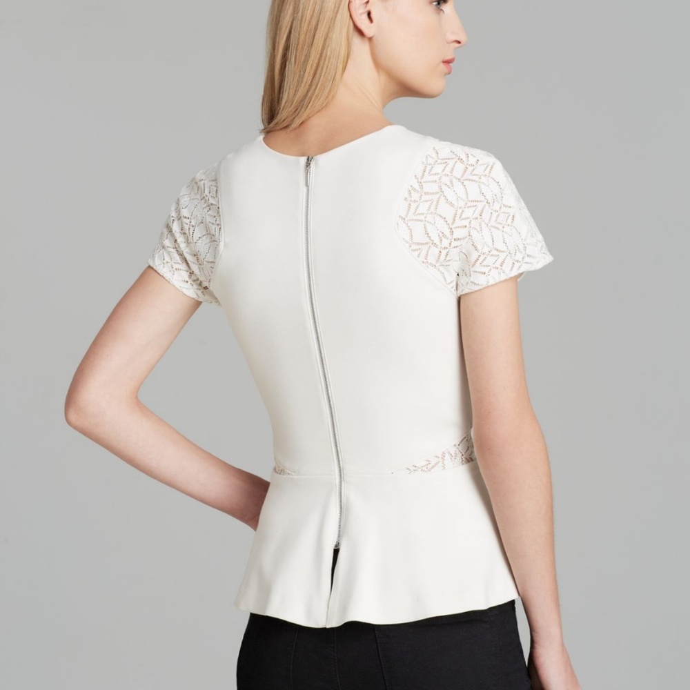 NWT Rebecca Taylor Ponte Peplum Top